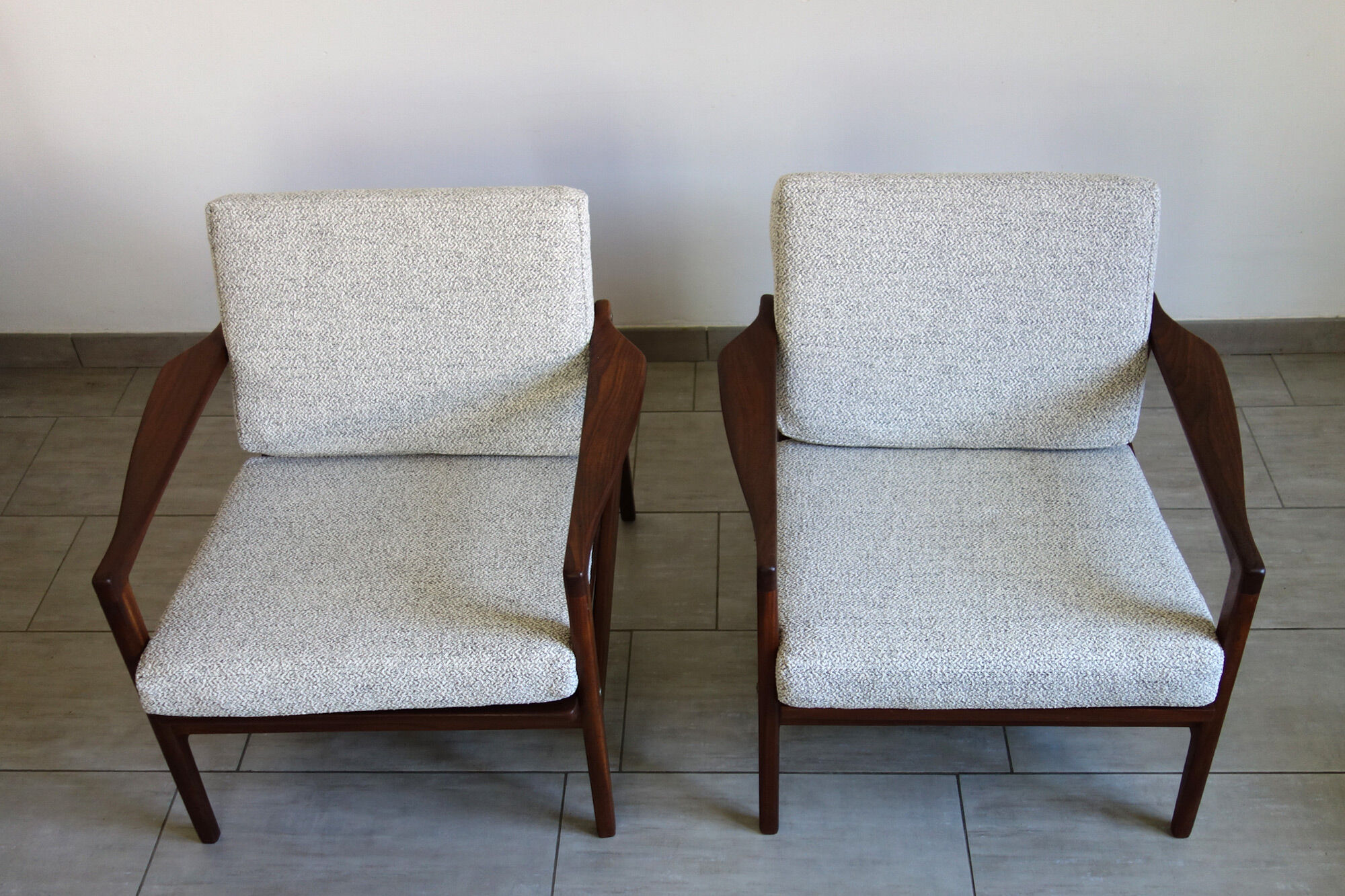 Bench and 2 Scandinavian armchairs 60s