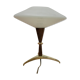 Scandinavian style lamp in teak, brass and opaline