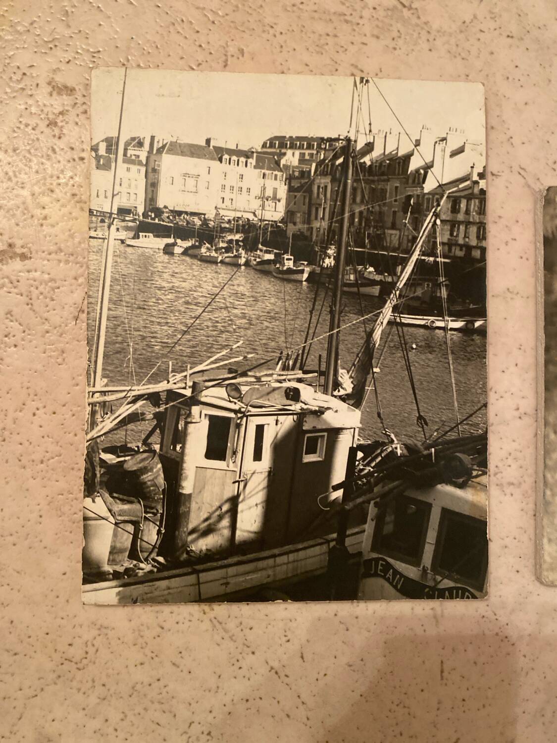 Duo of Vintage Photographs (1970s/1980s) on Panels – Fishing Trawler