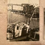 Duo of Vintage Photographs (1970s/1980s) on Panels – Fishing Trawler