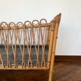 Rattan and bamboo child bed