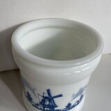 Pot à tabac opalin en verre de lait hollandais / Cave à cigares, Willem II Sigarenfabrieken Valkenswaard Holland