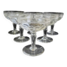 6 Champagne glasses – Guilloché crystal – Art Nouveau