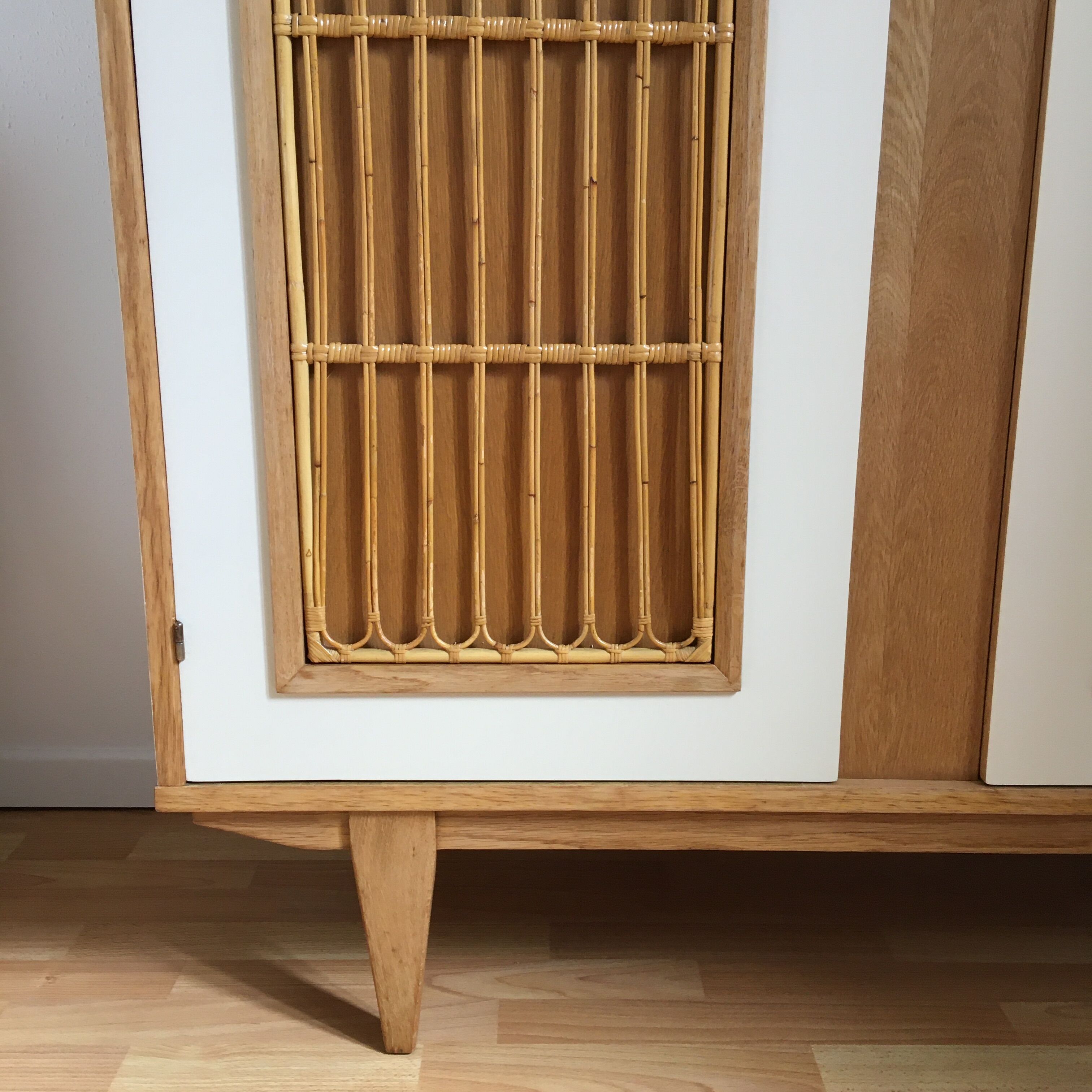 Wood and rattan cabinet