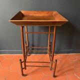 Table d'appoint en bois Napoléon III, table plateau à roulettes, XIXème