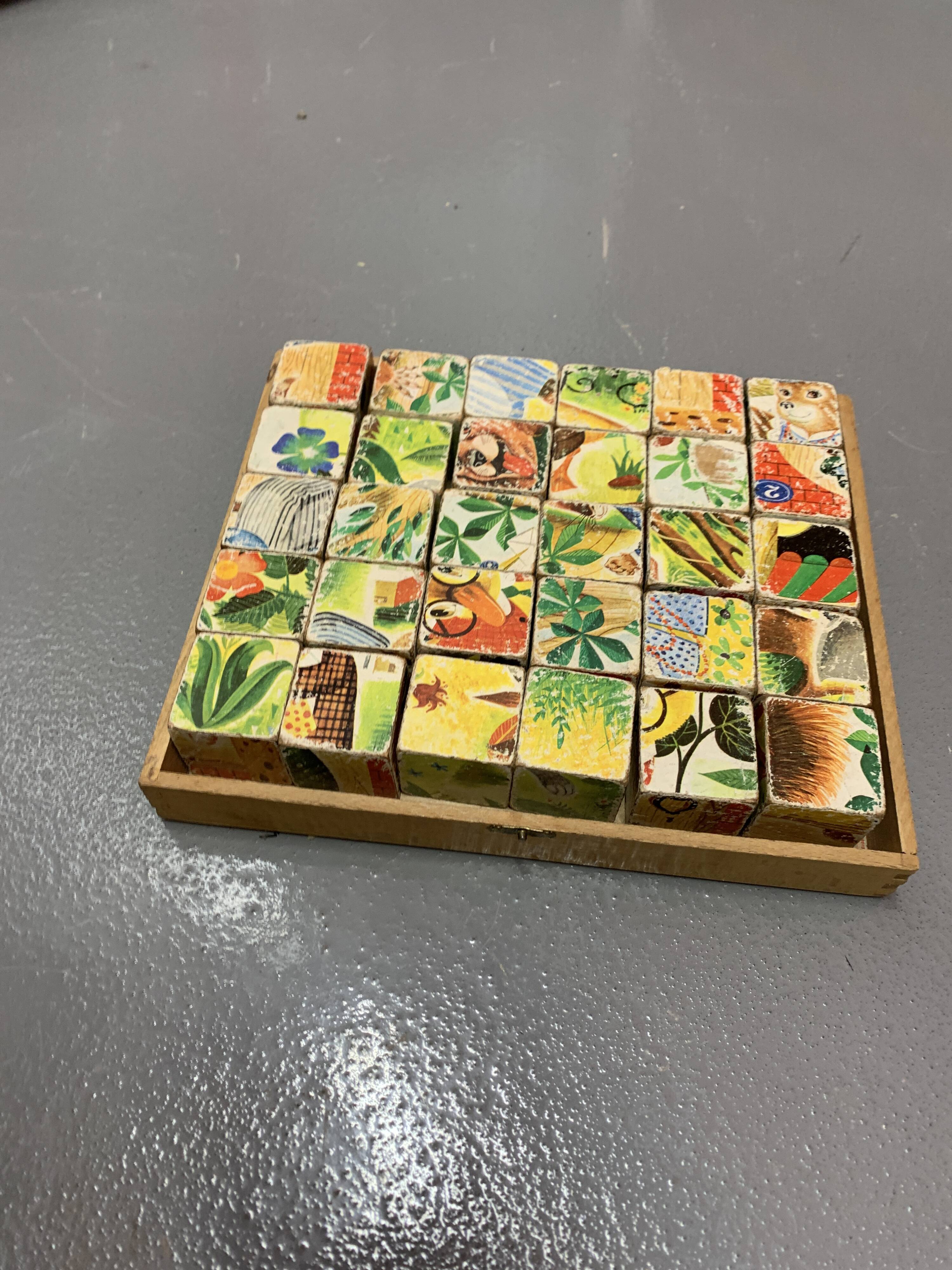 Old toy of 30 cubes