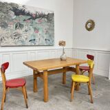 Table vintage 1975 en bois de pin
