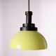 Enamelled aluminium ceiling lamp, brass, Italy, 1960s, Italian production.