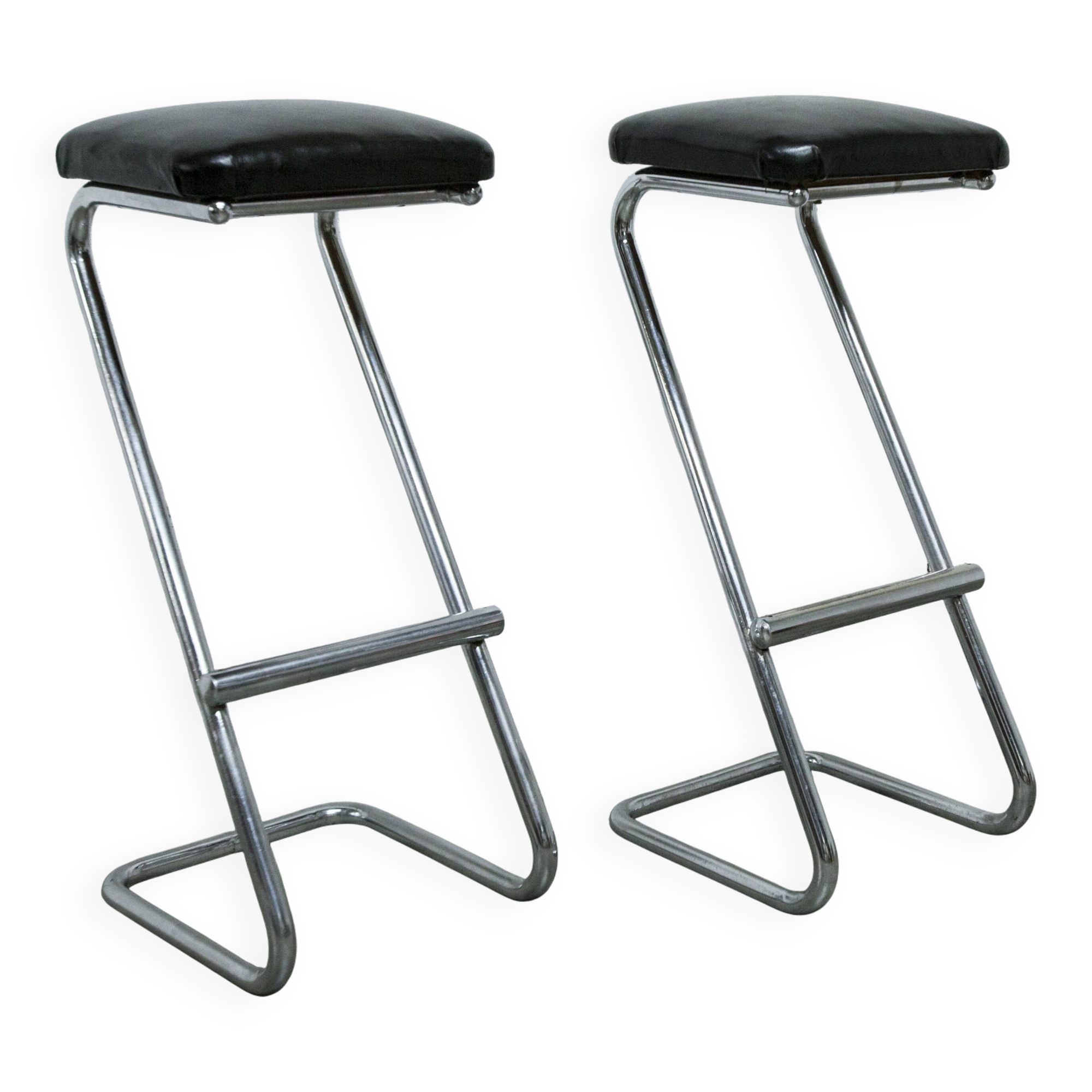 Paire de tabourets 1970 h80 en forme de Z