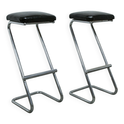 Paire de tabourets 1970 h80 en forme de Z