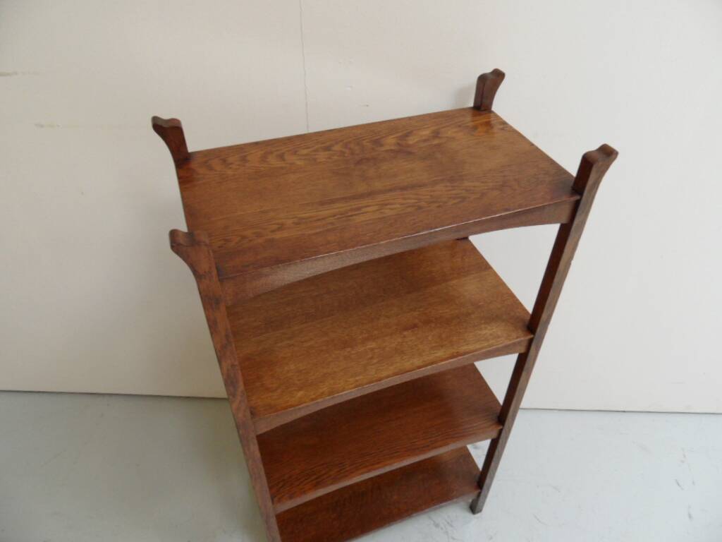 Art Nouveau Jugendstil oak open bookcase  etagere