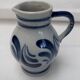 Handmade glazed stoneware pitcher with Handarbeit inscription