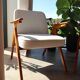 Deux fauteuils Mid-Century à blanc boucle après rénovation