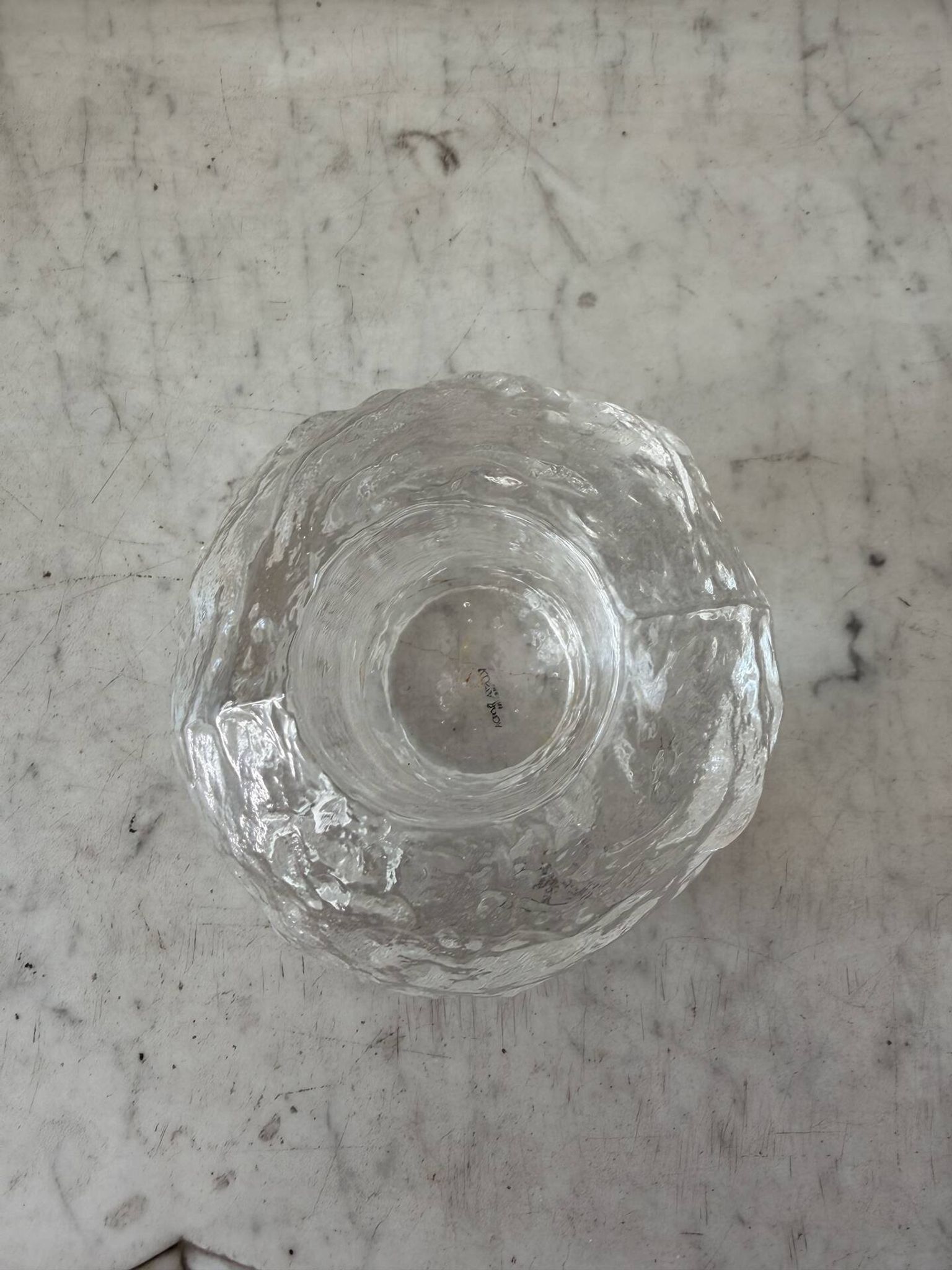 Kosta Boda Scandinavian Art Glass Tealight Holder / Ice Glass Candle H