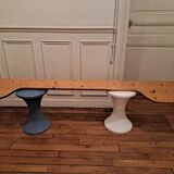 Vintage pine interior bed for two people