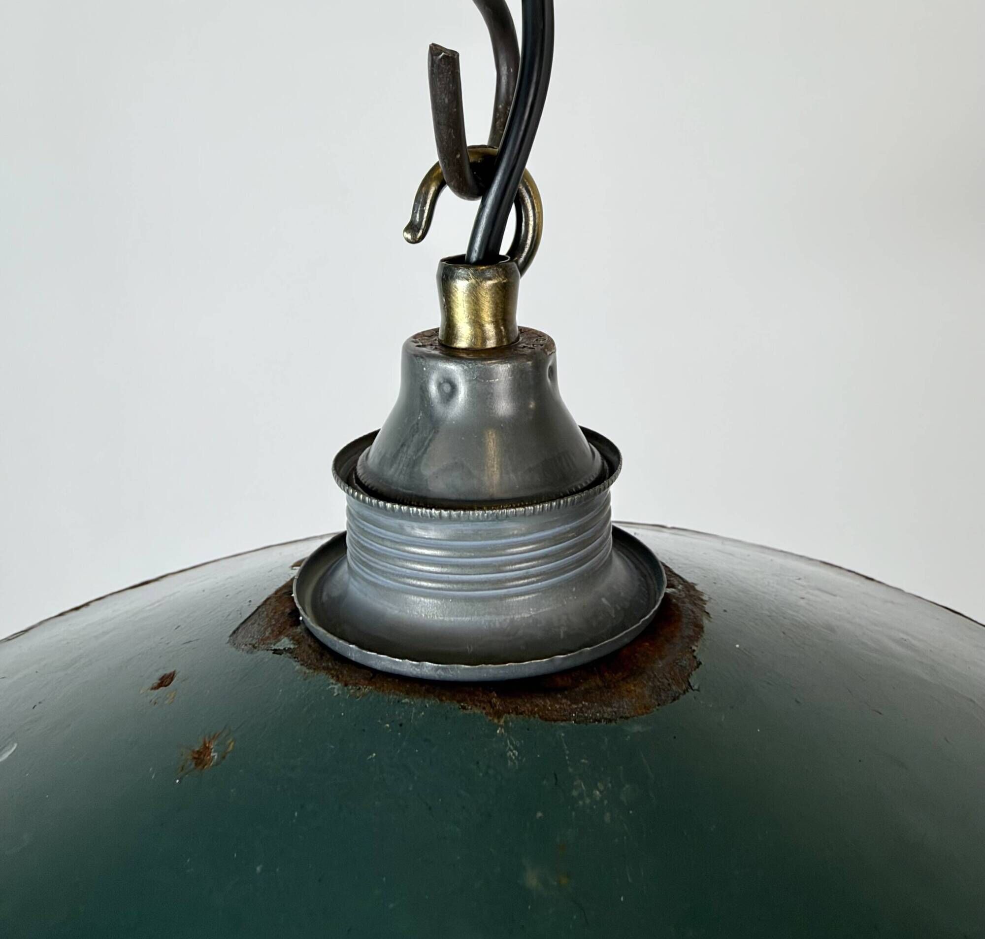 Industrial Green Enamel Light, 1950s