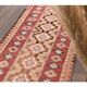 1970s Vintage Turkish Hand-Knotted Wool Cotton Orange Runner Rug 89x287