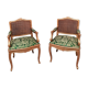 Louis XV-style golden armchair pair