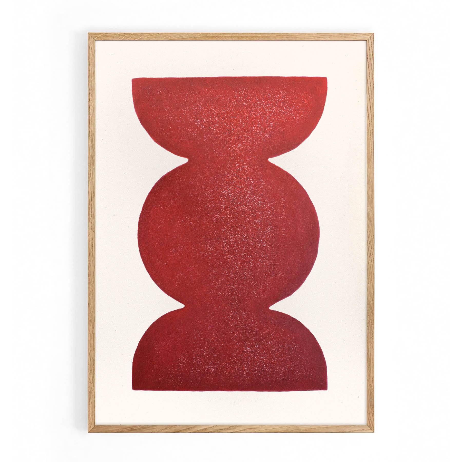 Abstract painting 50x70cm "Romy" red signed Eawy