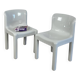 Pair of Glossy White Chairs Kartell 4875 by Carlo Bartoli, 1980s