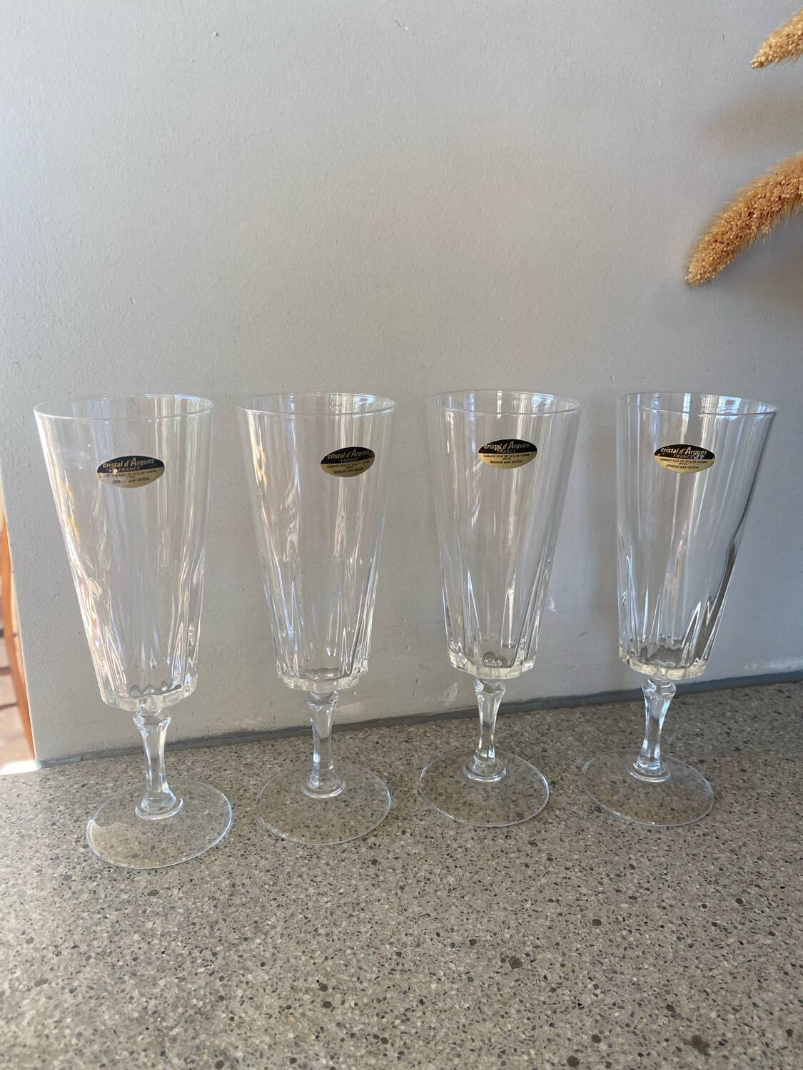 4 flûtes cristal d’Arques modèle Versailles