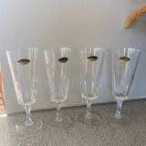 4 Arques crystal flutes, Versailles model