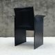 Tito Agnoli Italian black leather design chair
