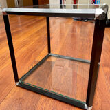 Glass and metal side tables