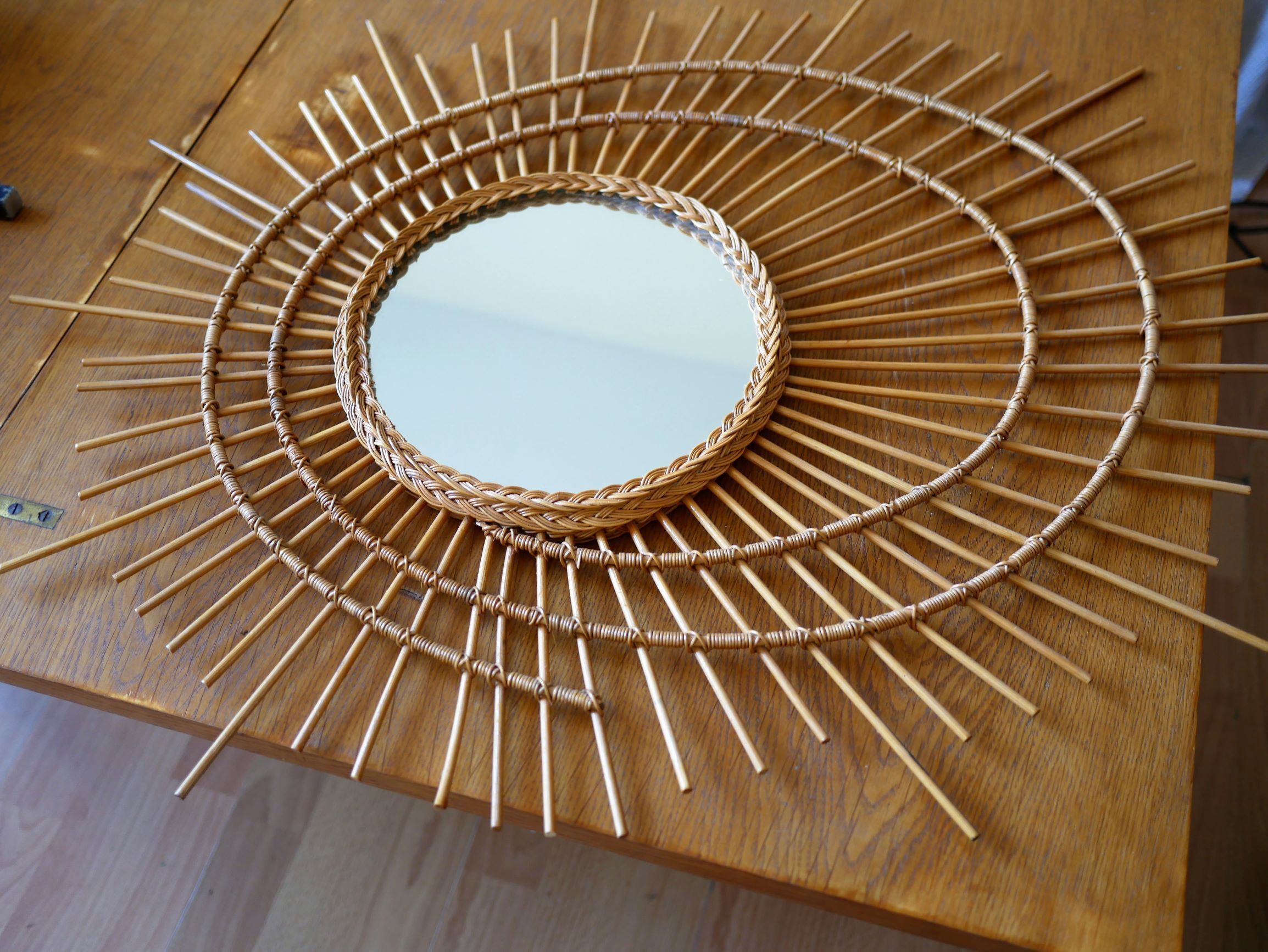 Mirror rattan galaxy 79x67cm