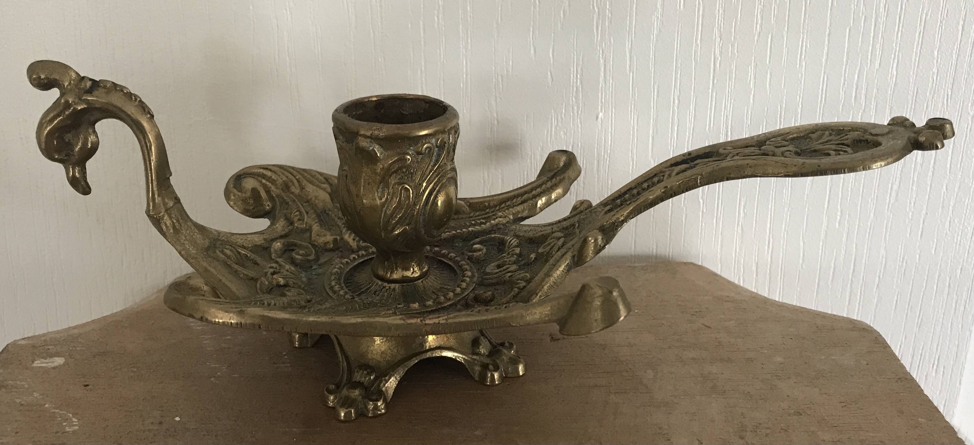 Solid Brass Hand Candle Holder