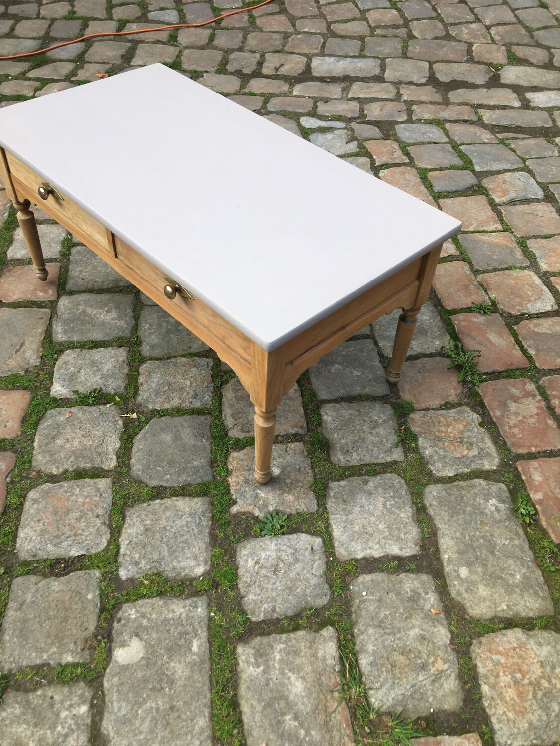 Eiffel-colored patinated cherry wood coffee table