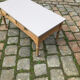 Eiffel-colored patinated cherry wood coffee table