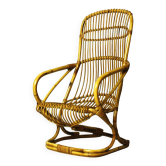Italian bamboo chairs in the style Tito Agnoli for Bonacina