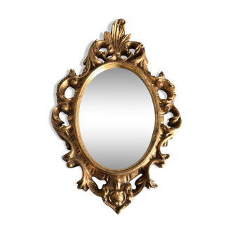 Miroir baroque doré 20x31cm