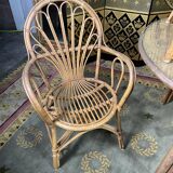 Garden furniture in rattan table and 4 armchairs