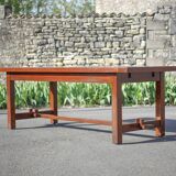 Farmhouse table with extensions and its 2 benches, living room table, solid wood table, kitchen, chalet, ca