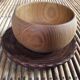 Wooden bowl and plate set