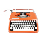Hermes baby red coral cursive typewriter