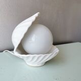 Vintage ceramic table lamp oyster with pearl, from the '80s