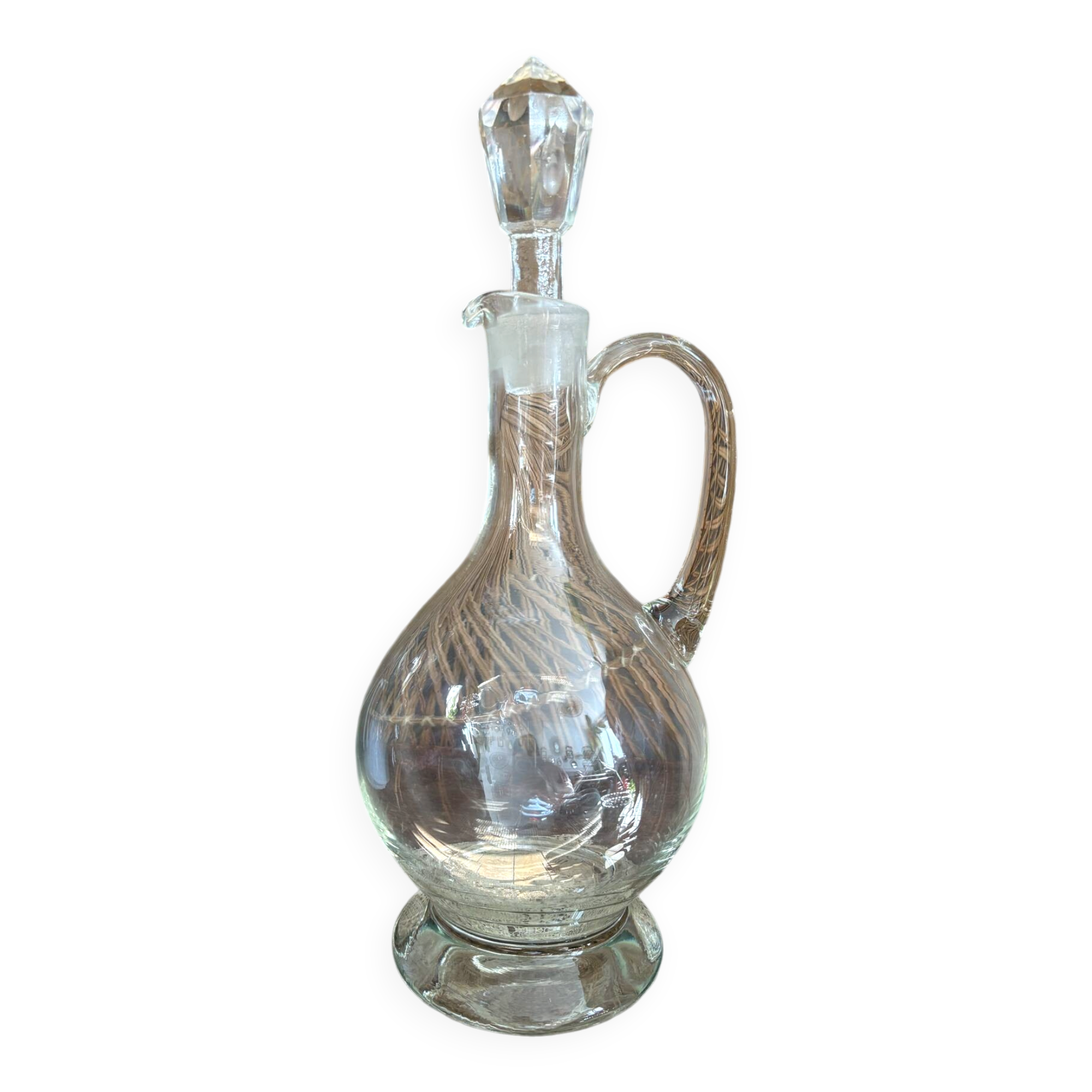 Ancienne carafe en cristal à décanter à vin