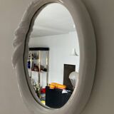 Vintage glazed ceramic mirror from the 70s