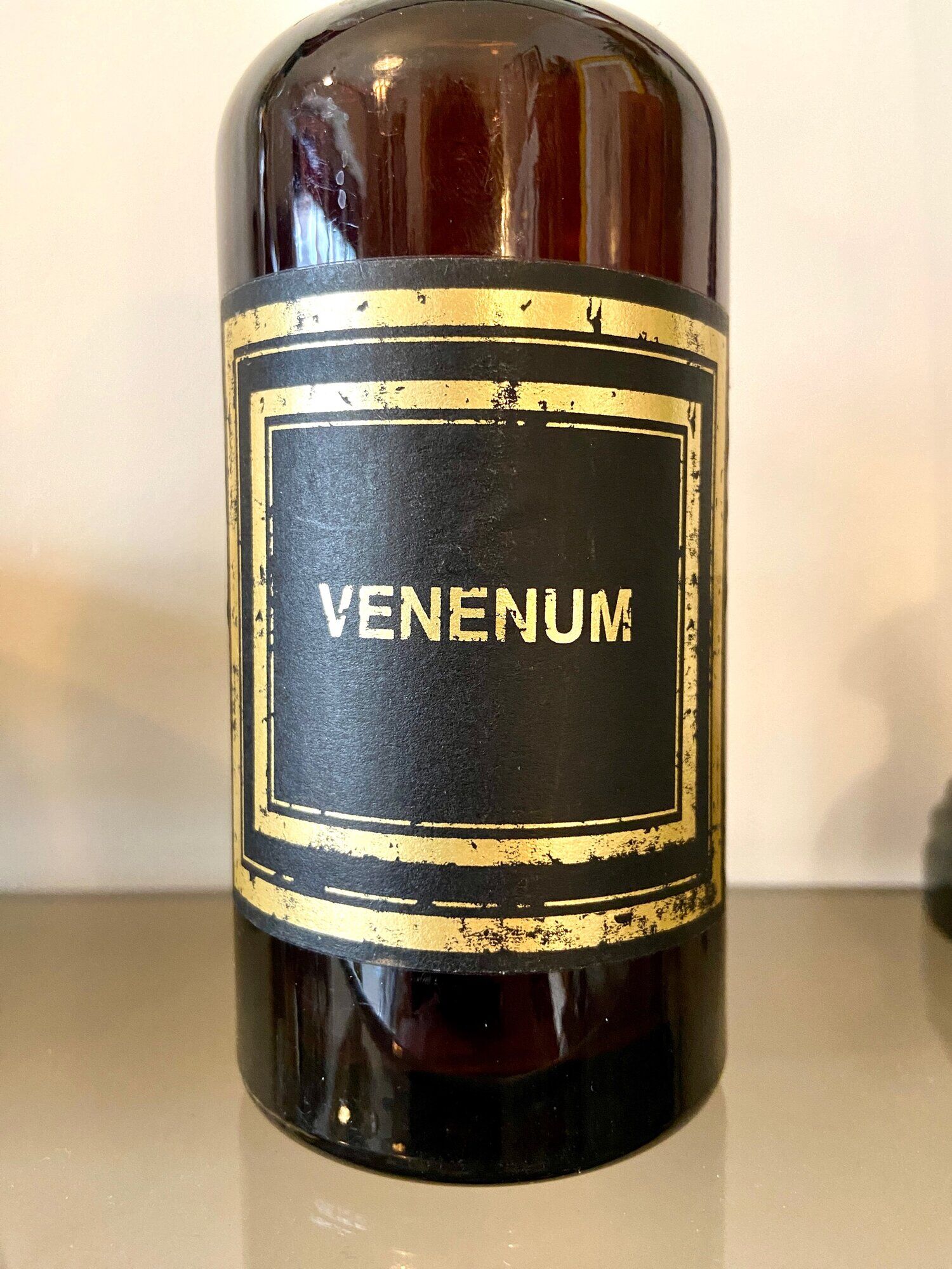 Venenum apothecary bottle in amber glass