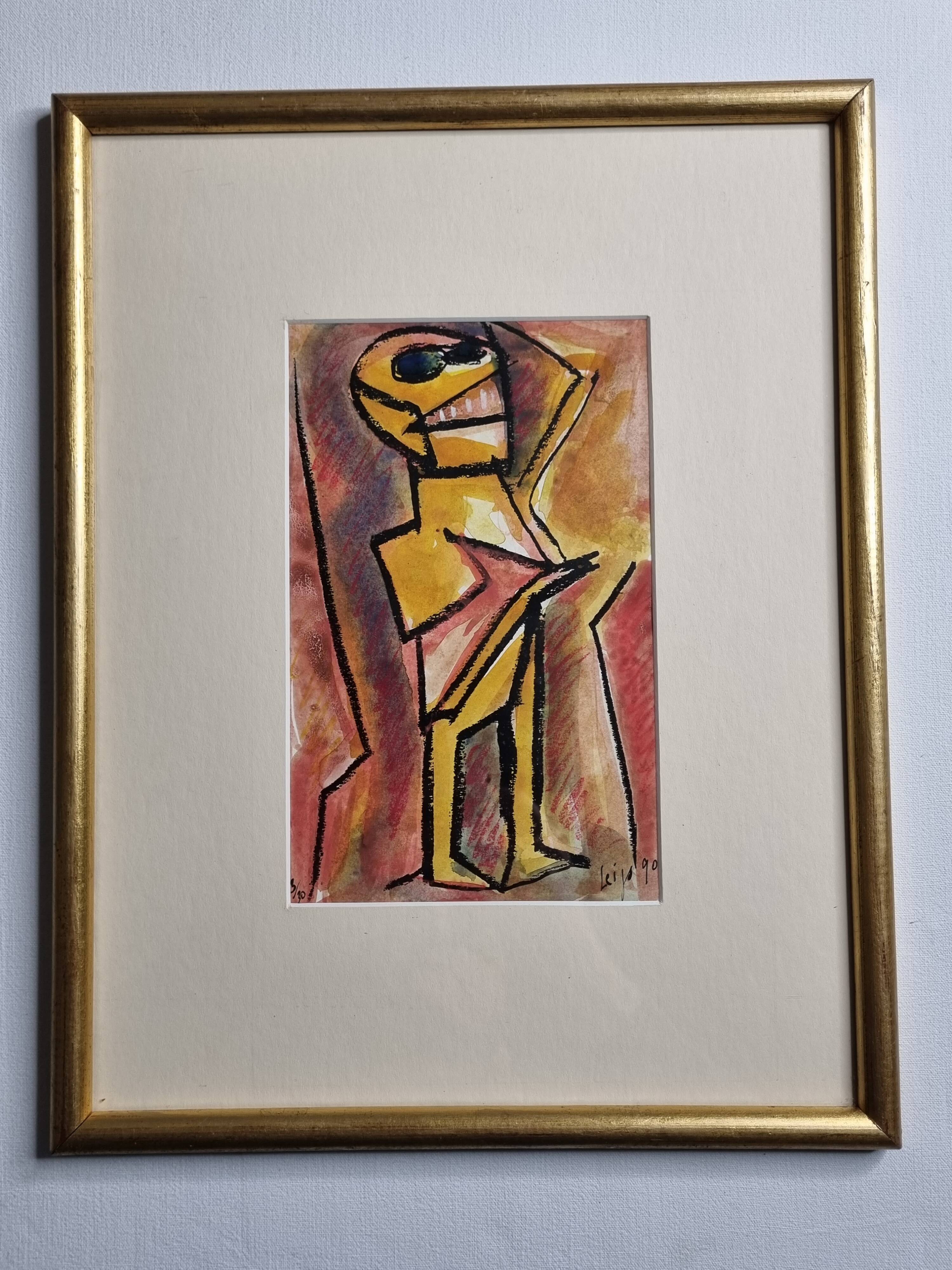 Expressionist portrait by Bernard Leijs, 1990