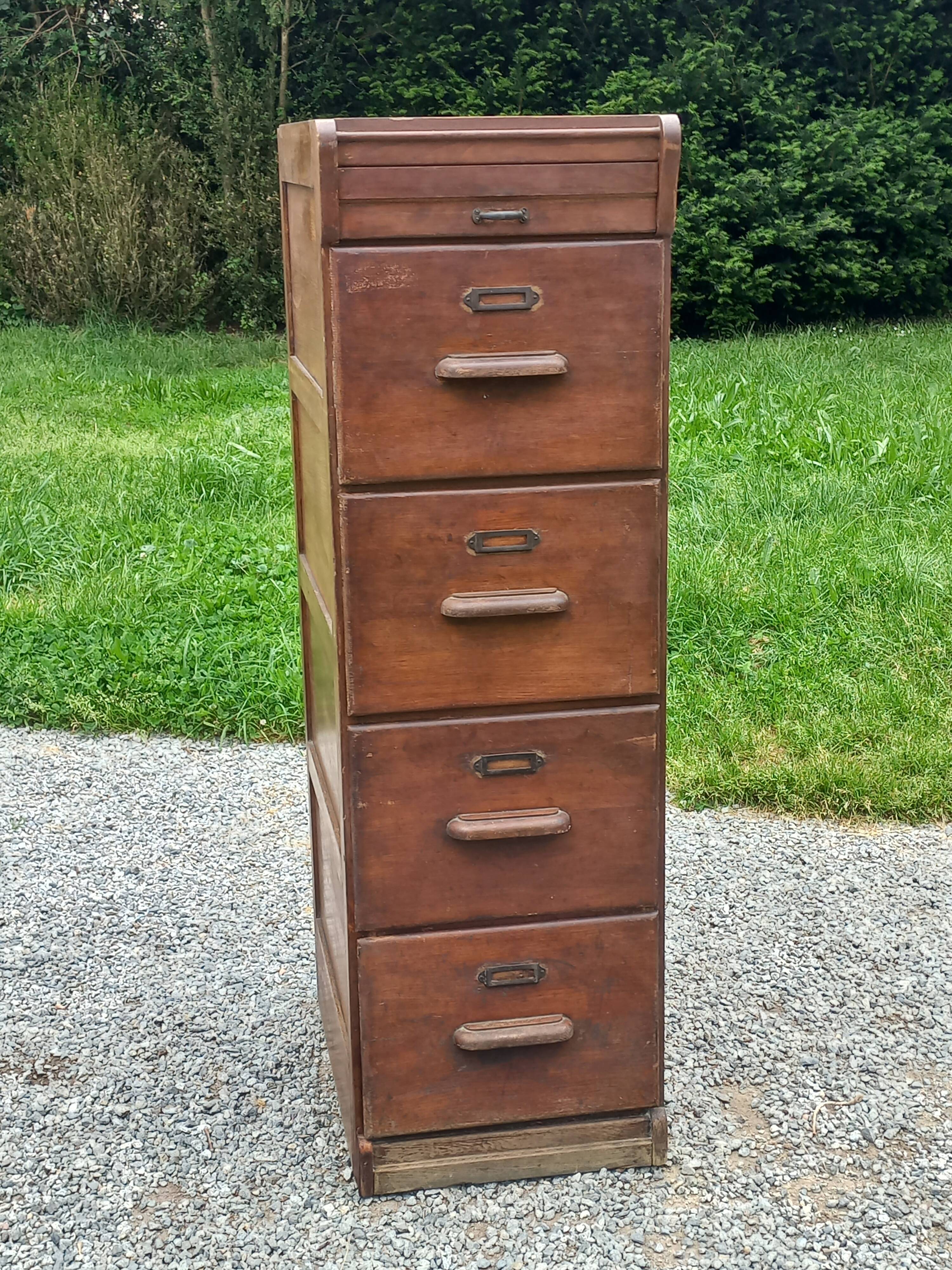 Oak craft cabinet with 5 drawers from the 1930s/1950s