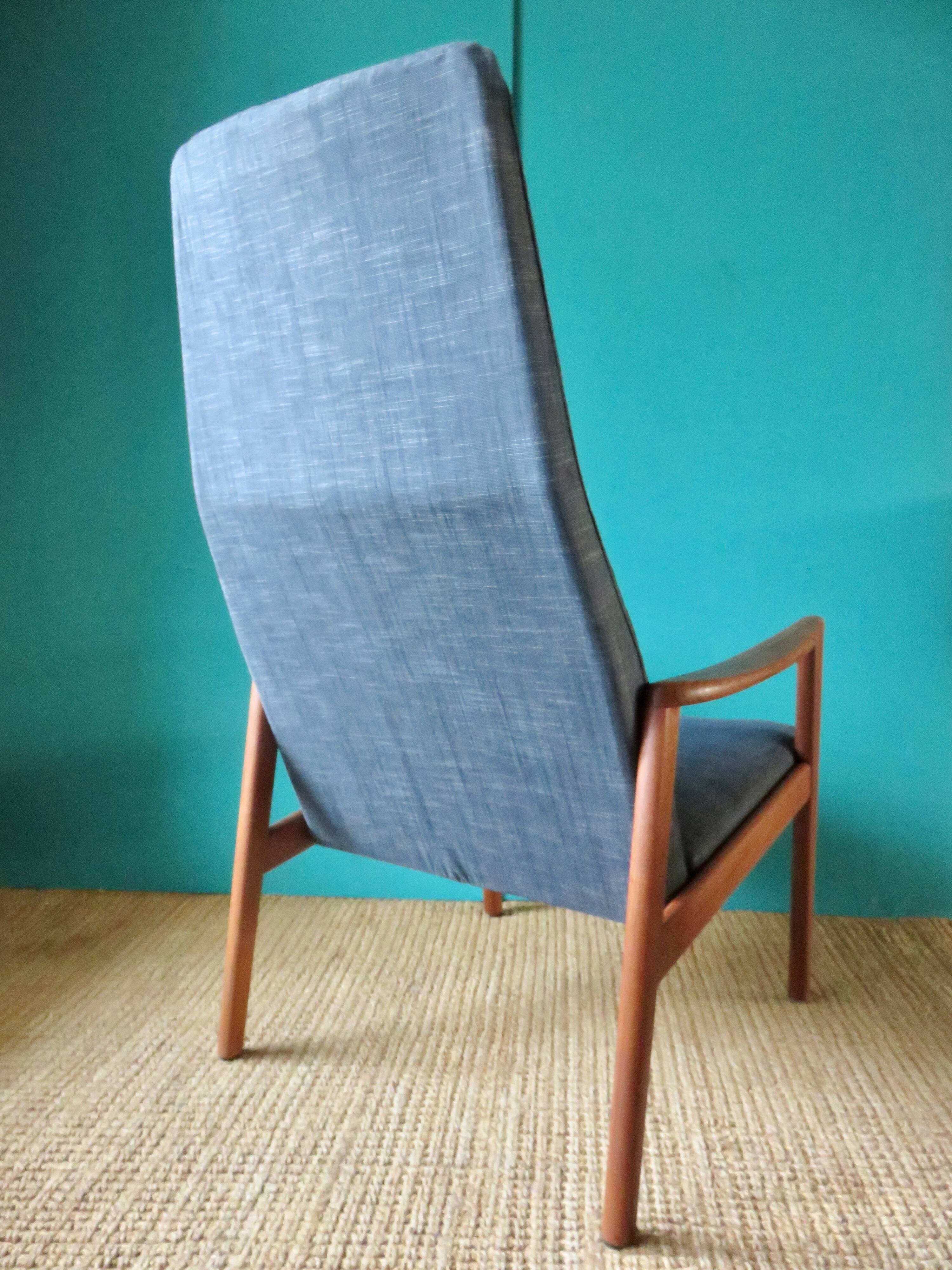 Teak armchair, bluish black. Denmark 1960