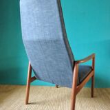 Teak armchair, bluish black. Denmark 1960