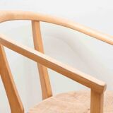 Set of 4 Scandinavian straw chairs