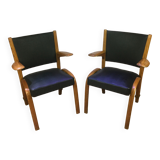 Pair of Bow Wood armchairs 1950s