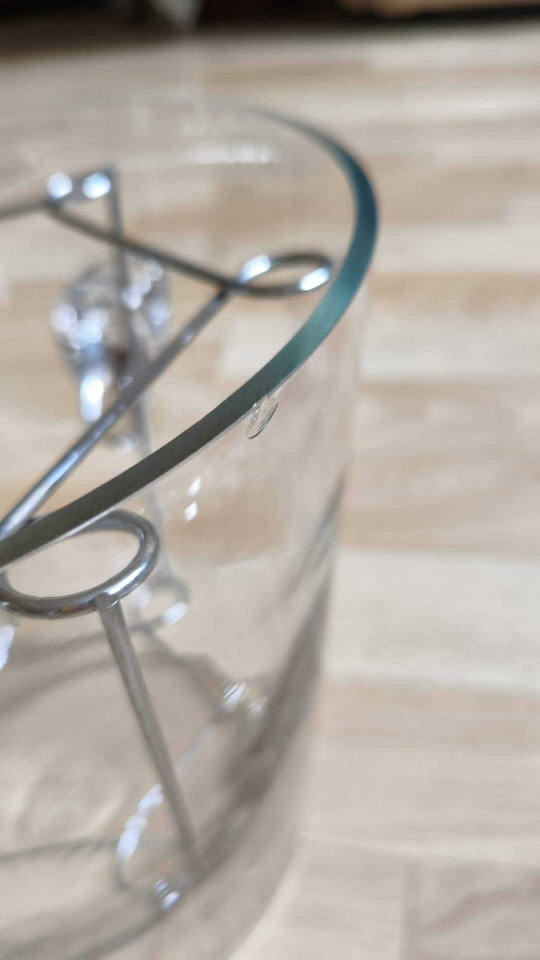 Crystal champagne flutes in their bucket