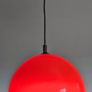 Suspension dome Space Age in hard orange plastic, France circa 1970.